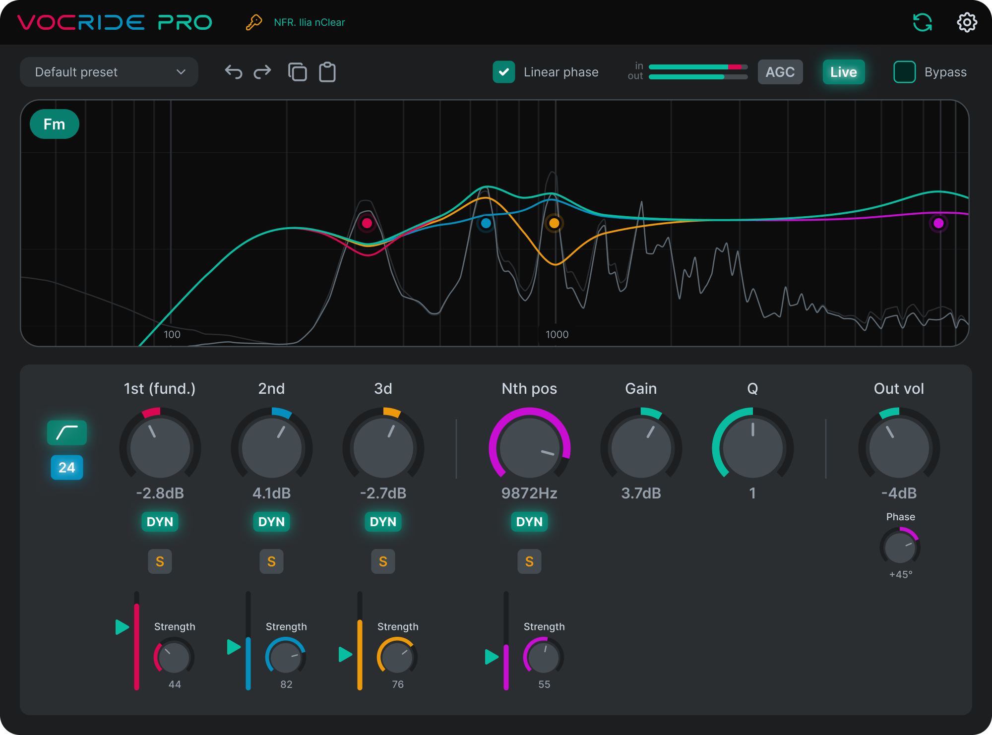 VocRide 2 plugin interface