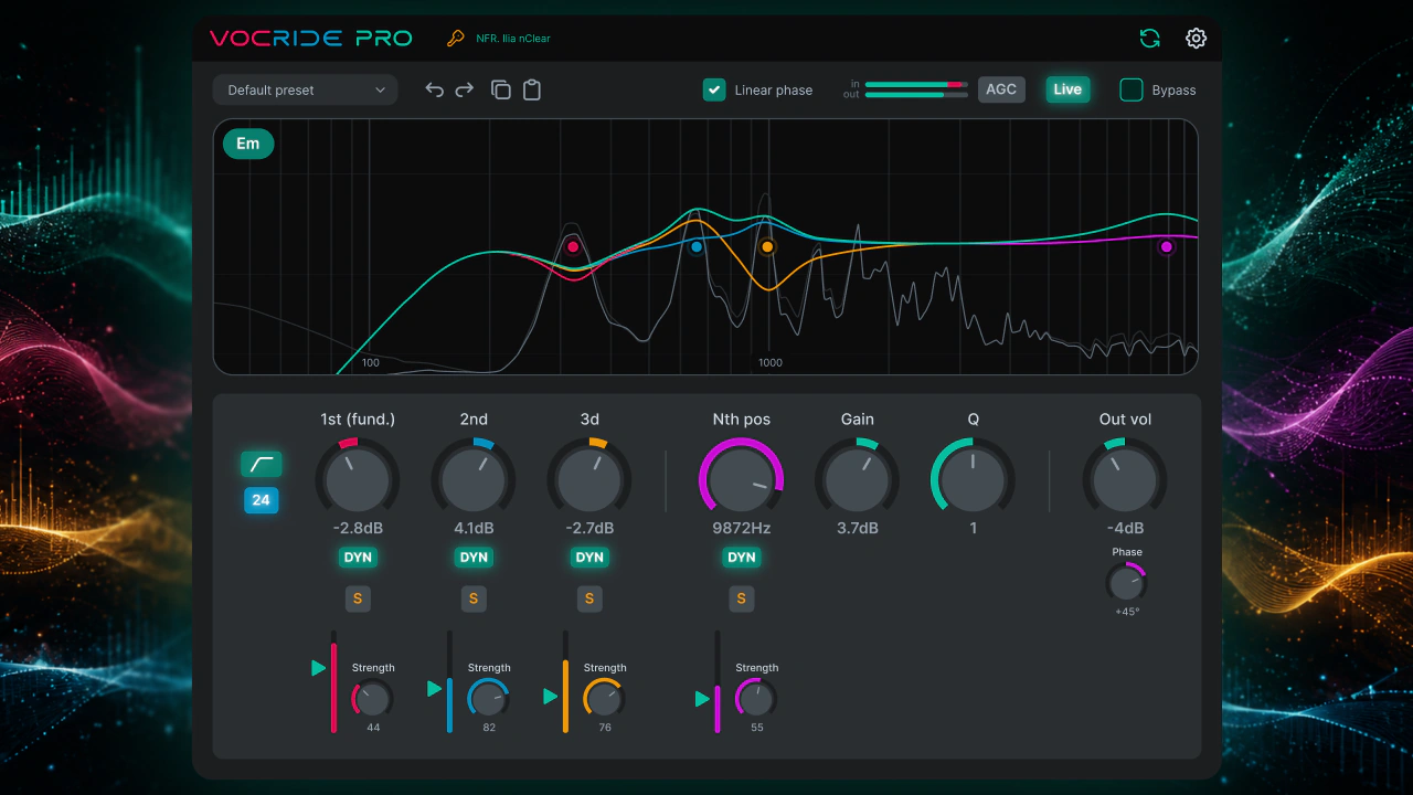 VocRide 2 Pro interface